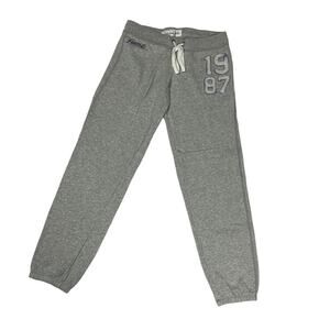 Aeropostale 1987 Jogger Pants Low Rise Drawstring Sweatpant Casual Gray Womens S